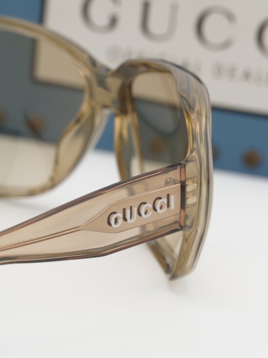 Gucci GG2176S 006 Rectangle Sunglasses - Shiny Transparent Beige/Beige main image 10
